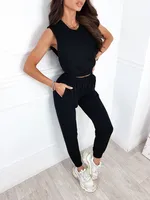 Designed  Hot Fashion Casual Sleeveless Slim Vest Pencil Pants Suit Women main image 4