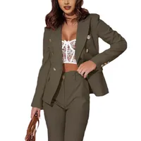Designed  Wish Explosions Spring Best Selling Long Sleeve Double-breasted Solid Color Stand Collar Small Suit main image 5