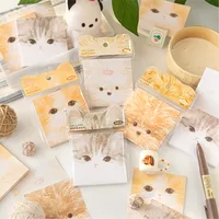 Mo Mo Non-Adhesive Sticky Notes Cute Pet Stickers Series Cute Hand-Drawn Illustrations Journal Wall Decoration Message Paper main image 2