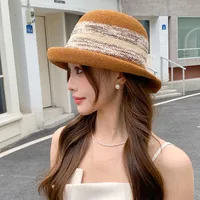 Summer New Style Hat Women's Elegant Elegant Curl-edge Fisherman Hat Women's French Elegant Elegant Elegant Face-making Small Basin Hat main image 4