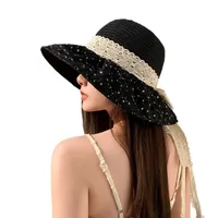 New Style Summer New Hat Female Sweet Temperament Mesh Floral Fisherman Hat Lace Ribbon Bow Sun Hat main image 5