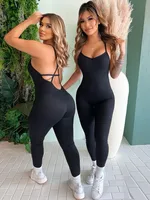 Women's Gym Yoga Fitness Sexy Solid Color sku image 1