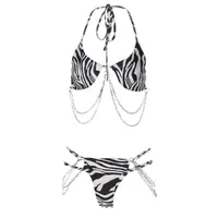 Beach Swimming Women's Romantic Zebra Leopard Polyester Bikini Shorts Sets main image 5