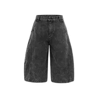 Jie Zhan Men's Wear | Seven-point Three-dimensional Cut Washing Scimitar Pants 25 Spring/Summer New Products Old Street Workwear Shorts Men sku image 4