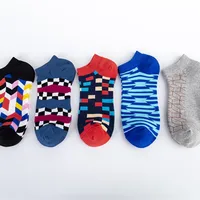 Spring And Summer New Men's Socks Trend New Geometric Series Men's  Version Of The Boat Socks Men's Socks Casual Socks Wholesale main image 1