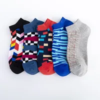 Spring And Summer New Men's Socks Trend New Geometric Series Men's  Version Of The Boat Socks Men's Socks Casual Socks Wholesale main image 2