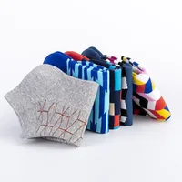 Spring And Summer New Men's Socks Trend New Geometric Series Men's  Version Of The Boat Socks Men's Socks Casual Socks Wholesale main image 3