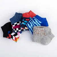 Spring And Summer New Men's Socks Trend New Geometric Series Men's  Version Of The Boat Socks Men's Socks Casual Socks Wholesale main image 4