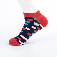 Spring And Summer New Men's Socks Trend New Geometric Series Men's  Version Of The Boat Socks Men's Socks Casual Socks Wholesale sku image 4
