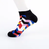 Spring And Summer New Men's Socks Trend New Geometric Series Men's  Version Of The Boat Socks Men's Socks Casual Socks Wholesale sku image 5