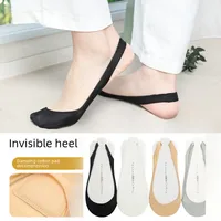 Ice Silk Sponge Pad Half Palm Socks Ice Silk Invisible Socks Women's Hollow Ultra Shallow Mouth Do Not Fall With Women's Boat Socks Factory In Stock main image 3