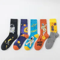 New In Stock Fashion Fashion Socks Socks Wholesale Casual Men's Cotton Socks Astronaut Series Tube Socks Without Clip main image 1