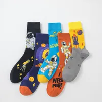 New In Stock Fashion Fashion Socks Socks Wholesale Casual Men's Cotton Socks Astronaut Series Tube Socks Without Clip main image 2