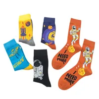 New In Stock Fashion Fashion Socks Socks Wholesale Casual Men's Cotton Socks Astronaut Series Tube Socks Without Clip main image 5