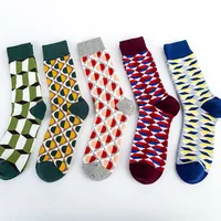 Spot  New British Style Gentleman Tide Socks Casual Happy Socks Wholesale Geometric Pattern main image 1