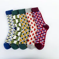 Spot  New British Style Gentleman Tide Socks Casual Happy Socks Wholesale Geometric Pattern main image 2
