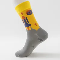 New In Stock Fashion Fashion Socks Socks Wholesale Casual Men's Cotton Socks Astronaut Series Tube Socks Without Clip sku image 1