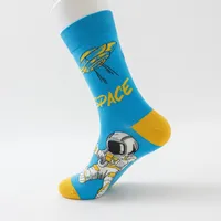 New In Stock Fashion Fashion Socks Socks Wholesale Casual Men's Cotton Socks Astronaut Series Tube Socks Without Clip sku image 2