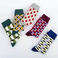 Spot  New British Style Gentleman Tide Socks Casual Happy Socks Wholesale Geometric Pattern main image 4