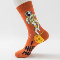 New In Stock Fashion Fashion Socks Socks Wholesale Casual Men's Cotton Socks Astronaut Series Tube Socks Without Clip sku image 3