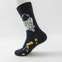 New In Stock Fashion Fashion Socks Socks Wholesale Casual Men's Cotton Socks Astronaut Series Tube Socks Without Clip sku image 4