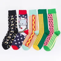 Spot  Fashion Colorful Lovers Socks Happy Socks High Casual Cotton Socks Wholesale main image 1