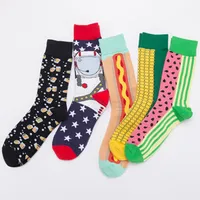 Spot  Fashion Colorful Lovers Socks Happy Socks High Casual Cotton Socks Wholesale main image 4