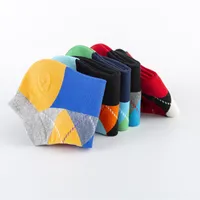 Spring And Summer New Men's Socks Trend Color Large Rhombus Series Men's  Version Of The Boat Socks Men's Socks Casual Socks Wholesale main image 3