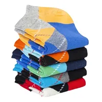 Spring And Summer New Men's Socks Trend Color Large Rhombus Series Men's  Version Of The Boat Socks Men's Socks Casual Socks Wholesale main image 5