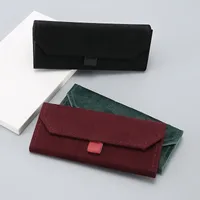New Plush Box Triangle Folding Box Compression Resistant Full Frame Glasses Case Glasses Bag Printable Logo main image 2