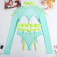 Sexy Three-Piece  Explosions Complex Belt Neck Waist Seal Nightclub Sexy Underwear 3243 main image 4