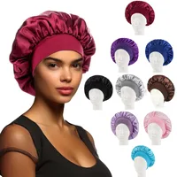 Wide-brimmed High Stretch Color Ding Nightcap Women's Beauty Salon Hair Care Hat Moon Chemotherapy Hat main image 1