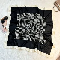 Silk Scarf Retro 90 Large Square Scarf Twill Printed New-style Silk High-end Sense Decorative Gift Scarf Wholesale sku image 9