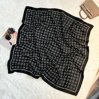 Silk Scarf Retro 90 Large Square Scarf Twill Printed New-style Silk High-end Sense Decorative Gift Scarf Wholesale sku image 15