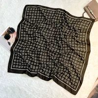 Silk Scarf Retro 90 Large Square Scarf Twill Printed New-style Silk High-end Sense Decorative Gift Scarf Wholesale sku image 17