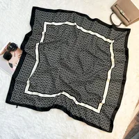 Silk Scarf Retro 90 Large Square Scarf Twill Printed New-style Silk High-end Sense Decorative Gift Scarf Wholesale sku image 18