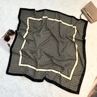 Silk Scarf Retro 90 Large Square Scarf Twill Printed New-style Silk High-end Sense Decorative Gift Scarf Wholesale sku image 19