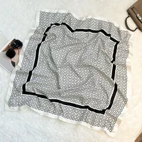 Silk Scarf Retro 90 Large Square Scarf Twill Printed New-style Silk High-end Sense Decorative Gift Scarf Wholesale sku image 21