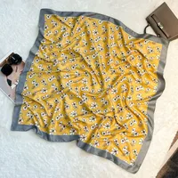 Silk Scarf Retro 90 Large Square Scarf Twill Printed New-style Silk High-end Sense Decorative Gift Scarf Wholesale sku image 22