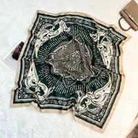 Silk Scarf Retro 90 Large Square Scarf Twill Printed New-style Silk High-end Sense Decorative Gift Scarf Wholesale sku image 30