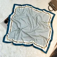 Silk Scarf Retro 90 Large Square Scarf Twill Printed New-style Silk High-end Sense Decorative Gift Scarf Wholesale sku image 33