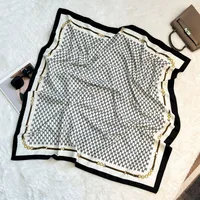 Silk Scarf Retro 90 Large Square Scarf Twill Printed New-style Silk High-end Sense Decorative Gift Scarf Wholesale sku image 34