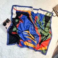 Silk Scarf Retro 90 Large Square Scarf Twill Printed New-style Silk High-end Sense Decorative Gift Scarf Wholesale sku image 44