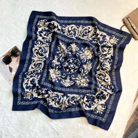 Silk Scarf Retro 90 Large Square Scarf Twill Printed New-style Silk High-end Sense Decorative Gift Scarf Wholesale sku image 45
