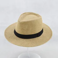Summer Big Rim Hat Men's Sun Hat Sunshade Hat Beach Hat Cold Hat Encrypted Straw Hat Sunscreen  Hair sku image 1