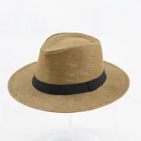 Summer Big Rim Hat Men's Sun Hat Sunshade Hat Beach Hat Cold Hat Encrypted Straw Hat Sunscreen  Hair sku image 5