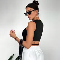 International Station  Women's  Spring And Summer New Simple Sexy Vest Front Long Rear Short Asymmetrical Top main image 2