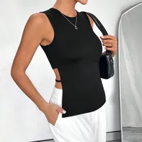 International Station  Women's  Spring And Summer New Simple Sexy Vest Front Long Rear Short Asymmetrical Top main image 3