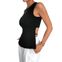 International Station  Women's  Spring And Summer New Simple Sexy Vest Front Long Rear Short Asymmetrical Top main image 5