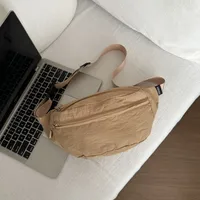 Chest Bag Women's New Sports And Leisure Solid Color Lightweight Shoulder Bag Large Capacity Versatile Crossbody Bag Portable Waist Bag Women's Bag main image 2